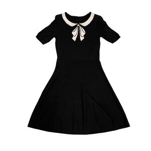 Lolita goth bow dress japanese school dress fits S / M black & white